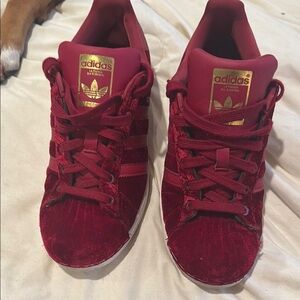 Adidas Red Sneakers with Classic Silhouette